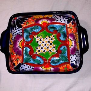 Mexican Talavera Small Casserole Dish Lead Free
